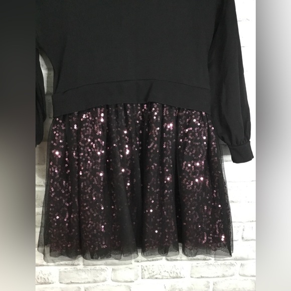 Girl’s Next Black Long Sleeve Sequin Tutu Dress Size 9 Years - K611 - Picture 3 of 9